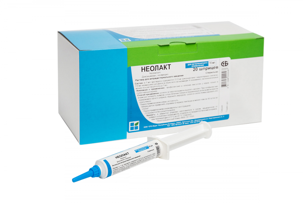 Неолакт DC (шприц) для профилактики и лечения маститов у коров только в сухостойный период